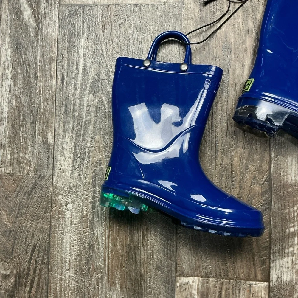 Western Chief Navy Blue Gloss Rain Boots with Handles Size 9/10